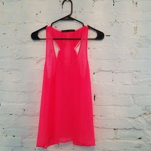 Sheer hot pink top